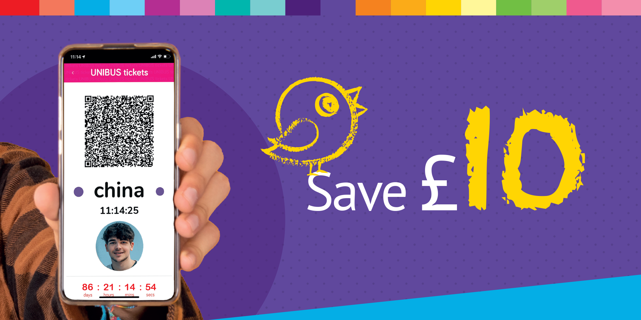 app ticket showing a £10 saving