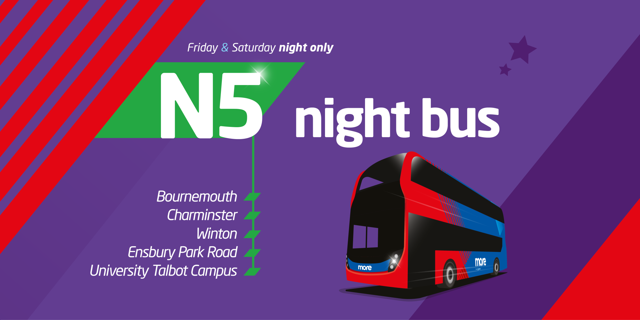 N5 nightbus stick map