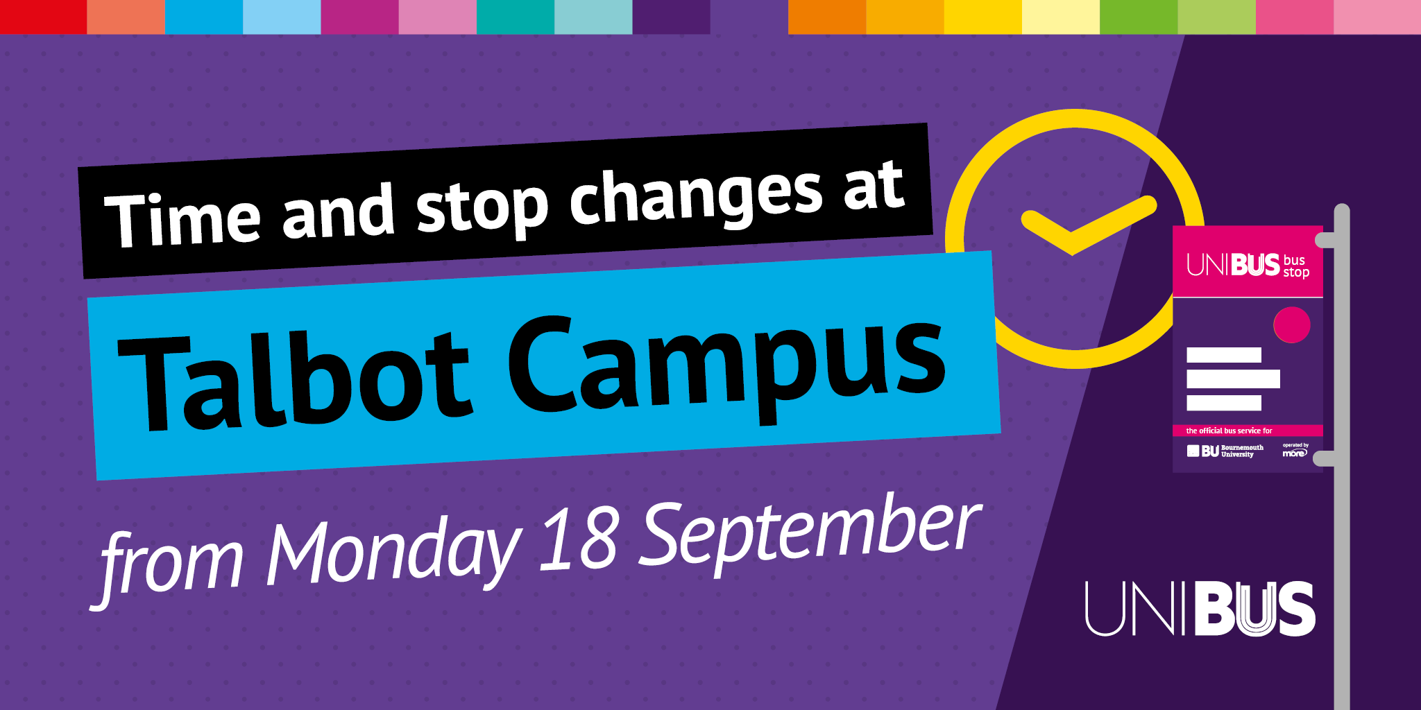 Time and stop changes at Talbot Campus from Monday 18 September image